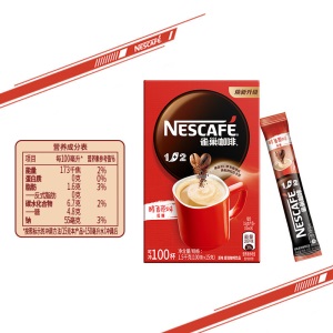 雀巢（Nestle）速溶咖啡 1+2 原味 微研磨 冲调饮品 100条1500g（新老包装交替发货）
