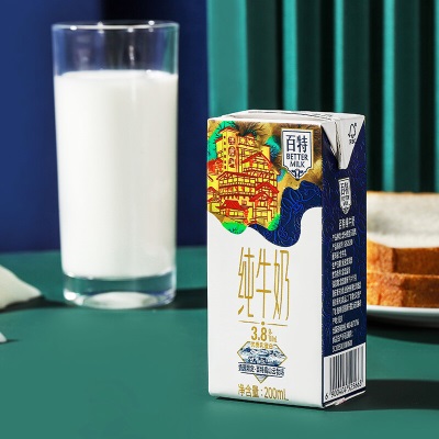 天友百特纯牛奶200mL*12盒整箱3.8g优质乳蛋白高钙低脂营养早餐奶 200mL*12盒