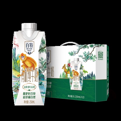 天友百特有机纯牛奶250ml*12盒装整箱梦幻装3.6g乳蛋白营养早餐奶 250ml*12盒