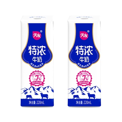 天友特浓牛奶220ml*12盒装整箱灭菌调制乳优质乳蛋白 特浓牛奶1提