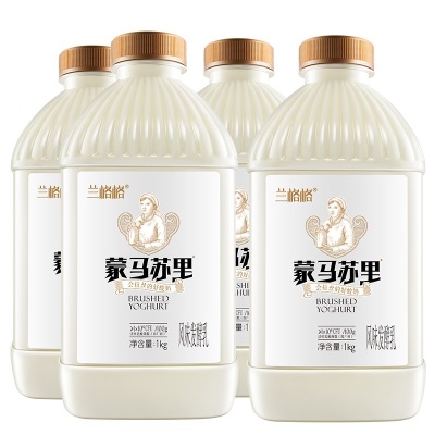 兰格格雪原活菌酸酪香蒙马苏里1kgx4桶奶茶原料低温整箱