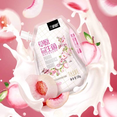 兰格格草原益生菌白桃味酸奶180g*12袋低温酸奶营养早餐