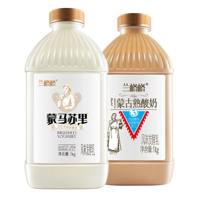 兰格格蒙古炭烧熟酸奶蒙马苏里乳酪低温酸奶1kg组合装