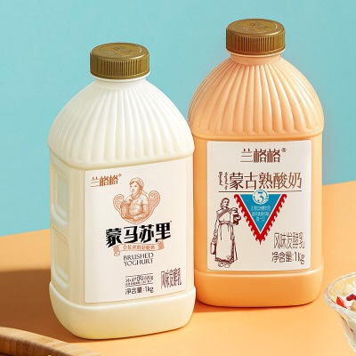 兰格格蒙古炭烧熟酸奶蒙马苏里乳酪低温酸奶1kg组合装