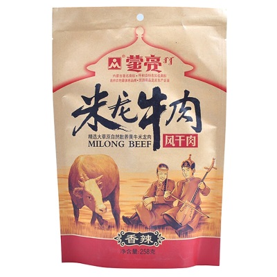 蒙亮米龙手撕风干牛肉干 正宗草原内蒙古牛肉干特产7成干258g 肉干肉脯休闲零食独立小包装
