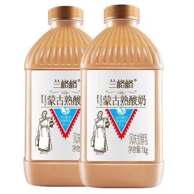 兰格格蒙古炭烧熟酸奶蒙马苏里乳酪低温酸奶1kg组合装