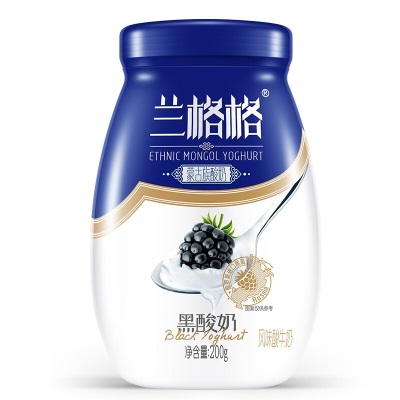 兰格格低温风味黑莓酸牛奶新鲜活菌发酵200gx6瓶雪原酸牛奶 整箱
