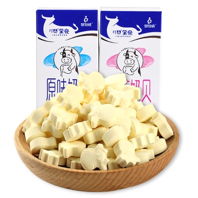 蒙亮 益生菌含膳食纤维奶片45g蛋白质奶片0蔗糖儿童零食磨牙奶贝无添加糖果网红