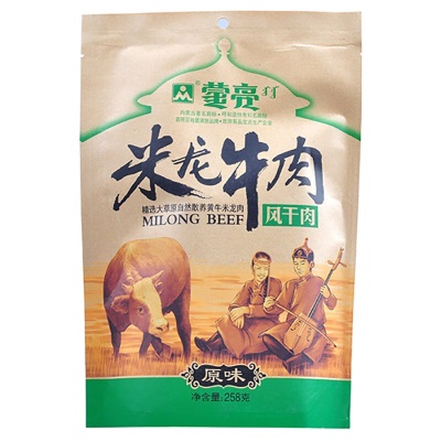 蒙亮米龙手撕风干牛肉干 正宗草原内蒙古牛肉干特产7成干258g 肉干肉脯休闲零食独立小包装