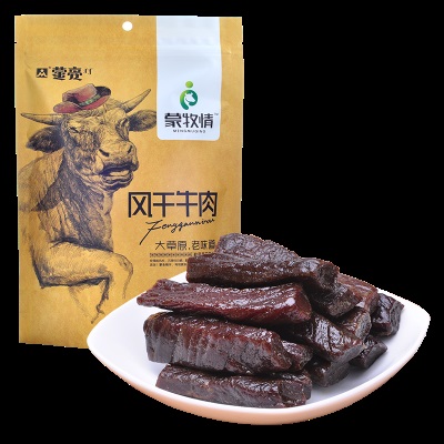 蒙亮 手撕风干牛肉干7成干内蒙古特产 肉干肉脯 独立小包装 孕妇无添加办公室休闲零食168g