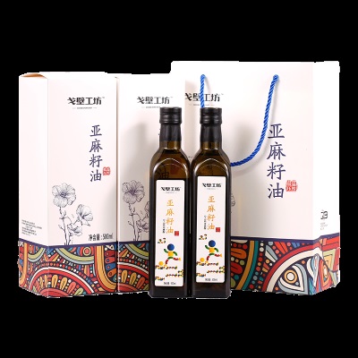 戈壁工坊亚麻籽油孕妇月子油儿童辅食用油一级冷榨食用亚麻子油胡麻油