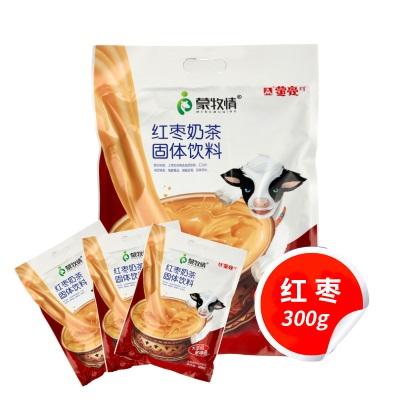 蒙亮蒙古奶茶冲饮速溶固体饮料早餐茶红枣味奶茶粉便携独立包袋装
