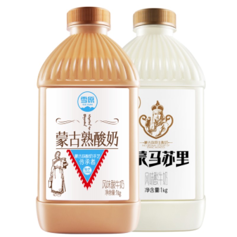 兰格格蒙古风味熟酸奶蒙马苏里新鲜活菌发酵组合 1kgx2桶