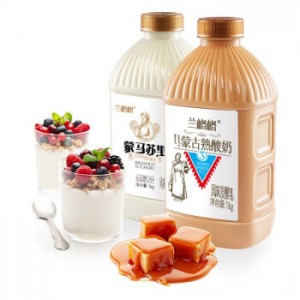 兰格格雪原活菌酸酪香蒙马苏里1kgx4桶奶茶原料低温整箱